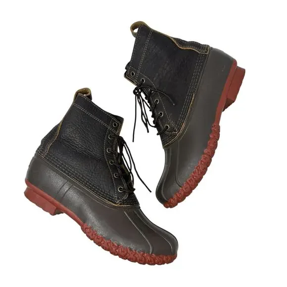 L.L. Bean Men’s 6” Bean Boots Brown Leather Duck Boots Made in Maine Size 10 M